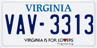 VA license plate VAV3313