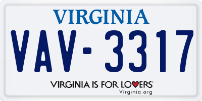 VA license plate VAV3317