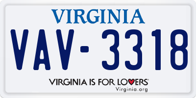 VA license plate VAV3318