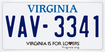 VA license plate VAV3341