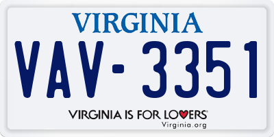 VA license plate VAV3351