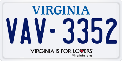 VA license plate VAV3352
