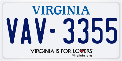 VA license plate VAV3355
