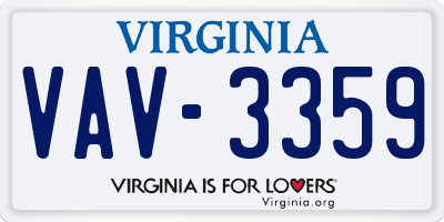 VA license plate VAV3359