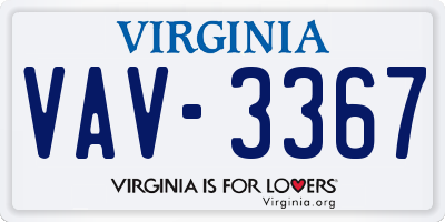 VA license plate VAV3367