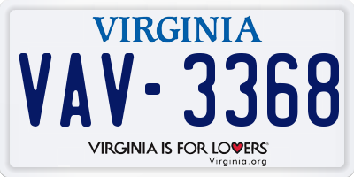 VA license plate VAV3368