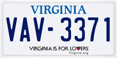 VA license plate VAV3371