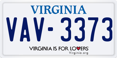 VA license plate VAV3373