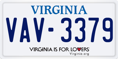 VA license plate VAV3379