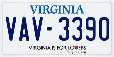 VA license plate VAV3390