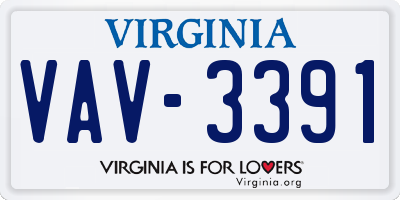 VA license plate VAV3391