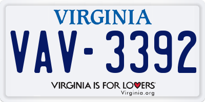 VA license plate VAV3392