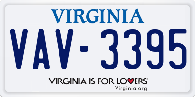 VA license plate VAV3395