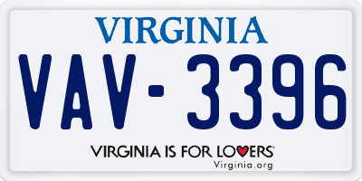 VA license plate VAV3396
