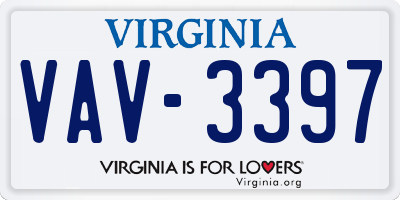 VA license plate VAV3397