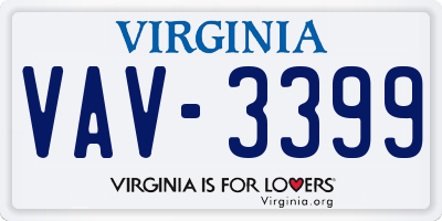 VA license plate VAV3399