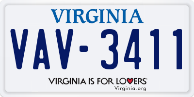 VA license plate VAV3411