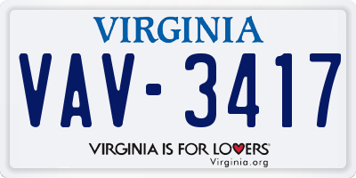 VA license plate VAV3417