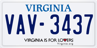 VA license plate VAV3437