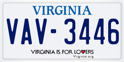 VA license plate VAV3446
