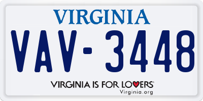 VA license plate VAV3448