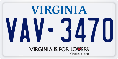 VA license plate VAV3470
