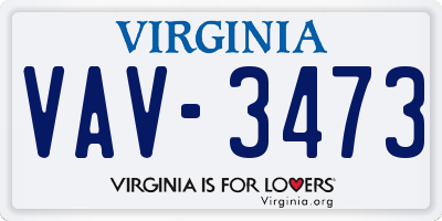 VA license plate VAV3473