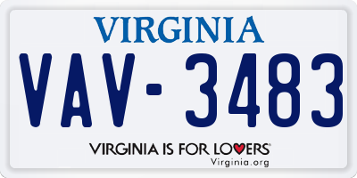 VA license plate VAV3483