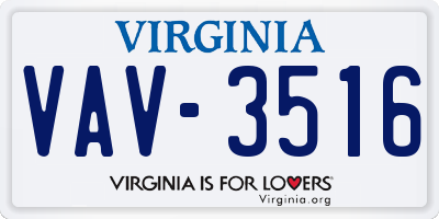 VA license plate VAV3516
