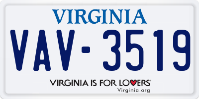 VA license plate VAV3519