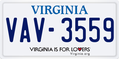 VA license plate VAV3559