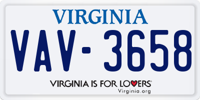 VA license plate VAV3658