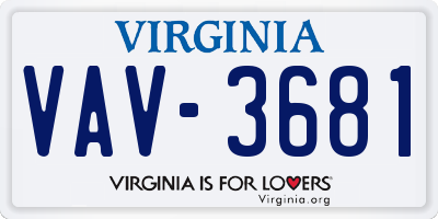 VA license plate VAV3681
