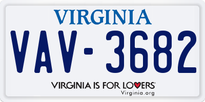 VA license plate VAV3682
