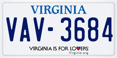 VA license plate VAV3684