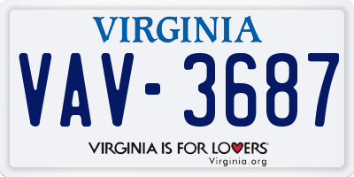 VA license plate VAV3687