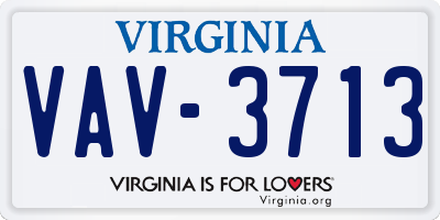 VA license plate VAV3713