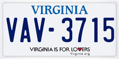 VA license plate VAV3715