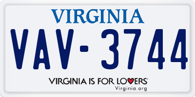VA license plate VAV3744