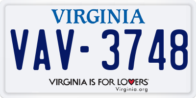 VA license plate VAV3748