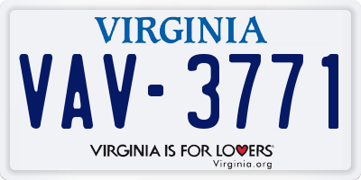 VA license plate VAV3771