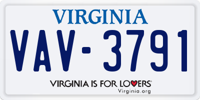 VA license plate VAV3791