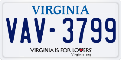 VA license plate VAV3799