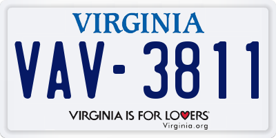 VA license plate VAV3811