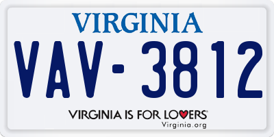 VA license plate VAV3812