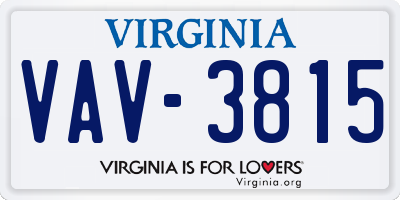 VA license plate VAV3815