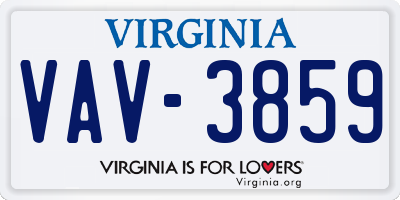 VA license plate VAV3859