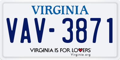 VA license plate VAV3871