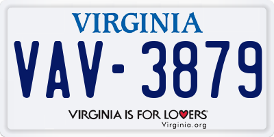 VA license plate VAV3879