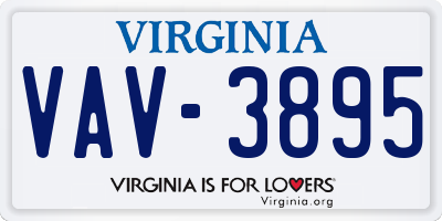 VA license plate VAV3895